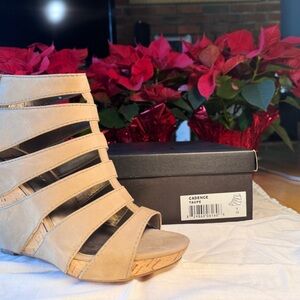 Cadence Taupe Women’s Strappy Wedge Sandals